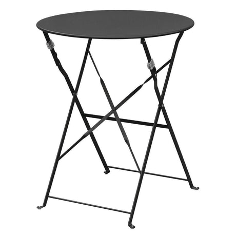 Bolero Black Pavement Style Steel Table 595mm - HospoStore