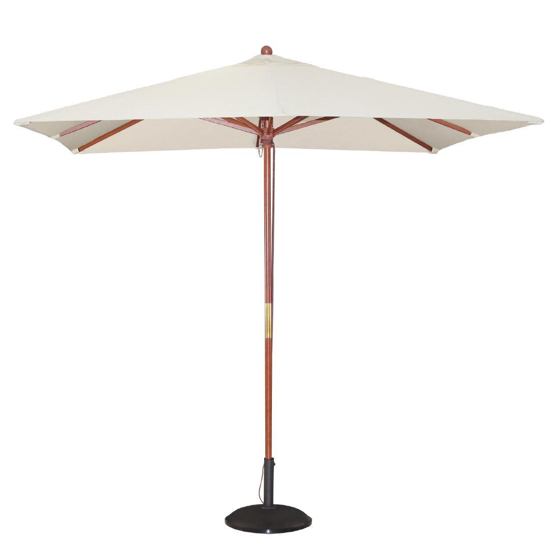 Bolero Square Outdoor Umbrella 2.5m Cream - HospoStore