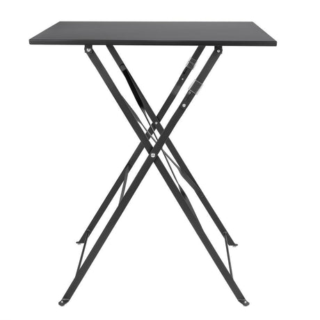 Bolero GK989 Bolero Black Pavement Style Steel Table Square - 600mm - HospoStore