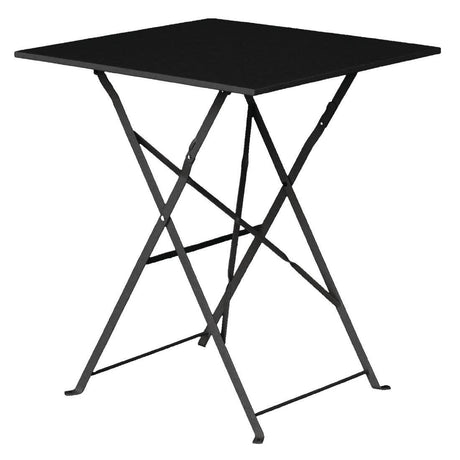 Bolero Black Square Pavement Style Steel Table - HospoStore