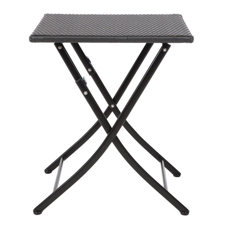Bolero GL302 Bolero PE Wicker Folding Square Table - 600mm - HospoStore