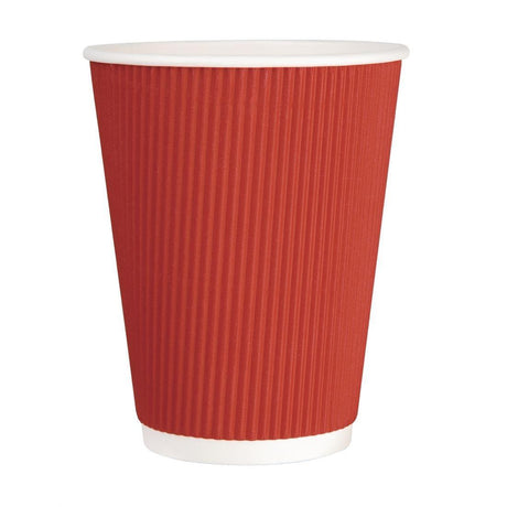 Fiesta Recyclable GP425 Fiesta Recyclable Hot Cup Ripple Wall Red 12oz (Sleeve 25) - HospoStore