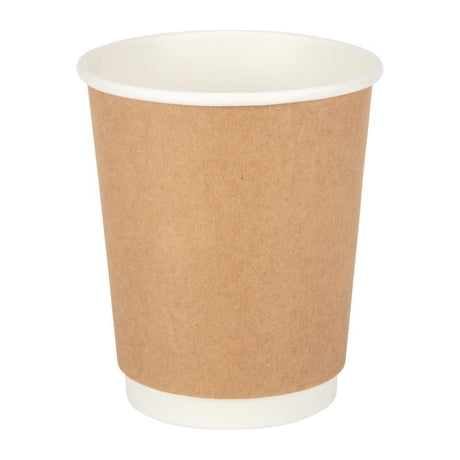 Fiesta Takeaway Coffee Cups Double Wall Kraft 225ml (Pack of 25) - HospoStore