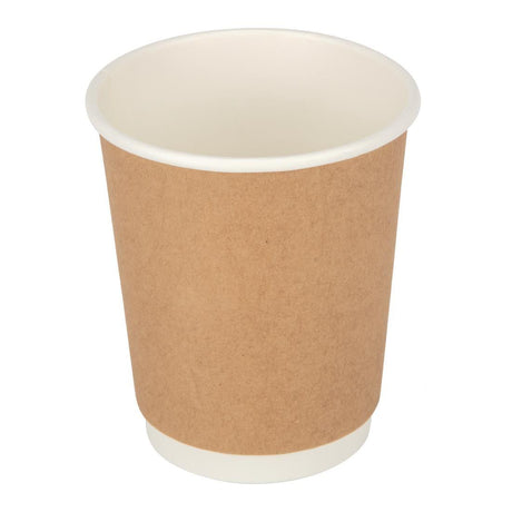 Fiesta Takeaway Coffee Cups Double Wall Kraft 225ml (Pack of 500) - HospoStore