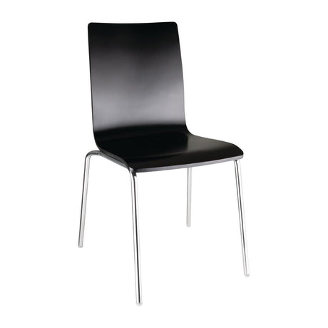 Bolero Black Square Back Side Chair (Pack of 4) - HospoStore