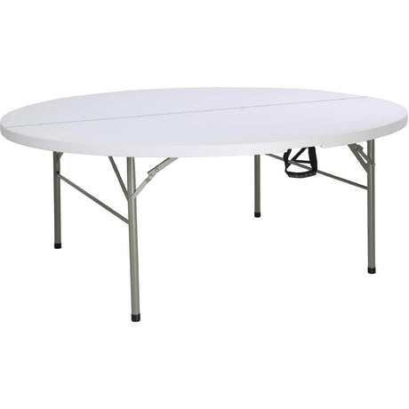 Bolero Round Centre Folding Table 6ft White - HospoStore