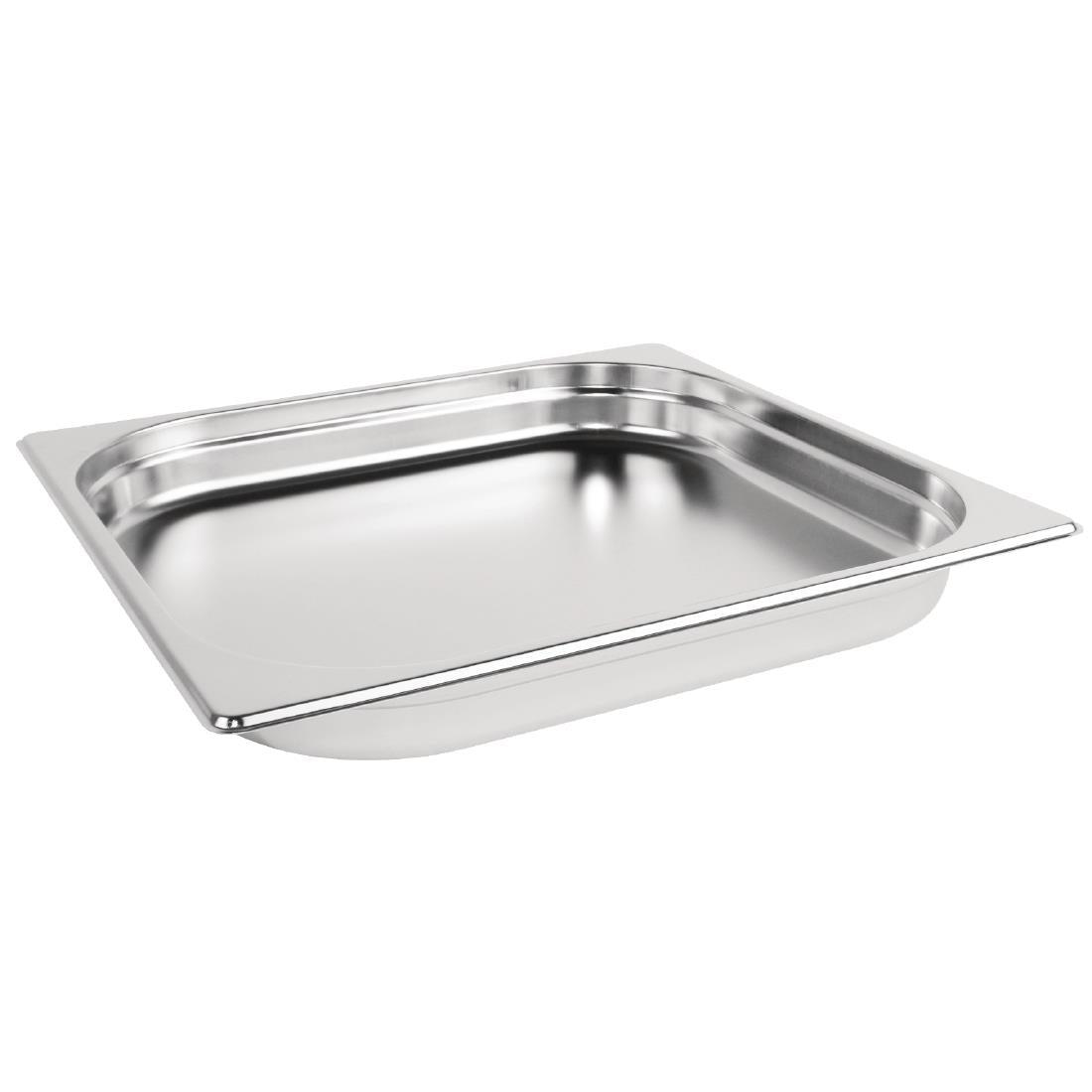 Vogue Stainless Steel 2/3 Gastronorm Tray 40mm - HospoStore