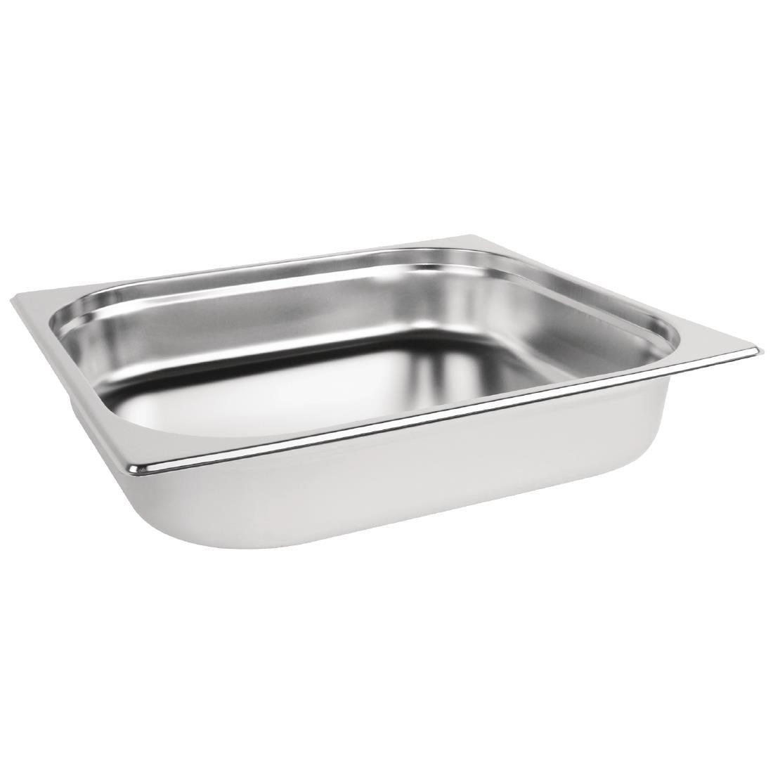 Vogue Stainless Steel 2/3 Gastronorm Tray 65mm - HospoStore