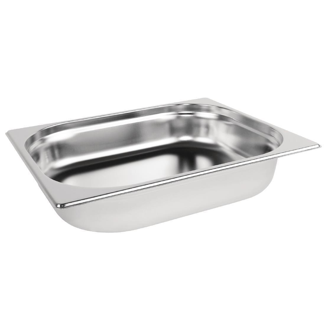 Vogue Stainless Steel 1/2 Gastronorm Tray 40mm - HospoStore