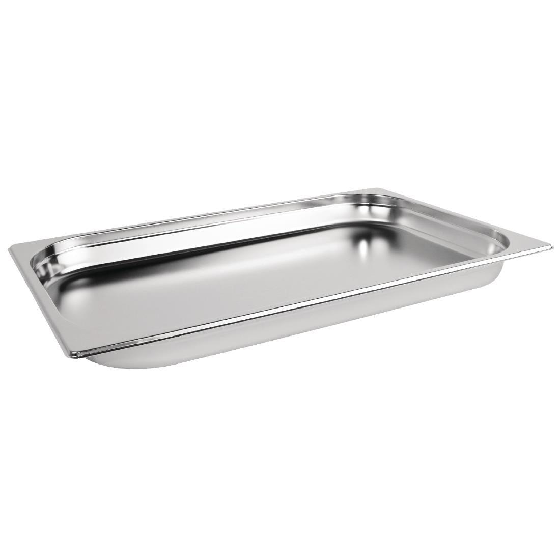 Vogue Stainless Steel 1/1 Gastronorm Tray 40mm - HospoStore