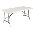 Bolero Centre Folding Utility Table 6ft White - HospoStore