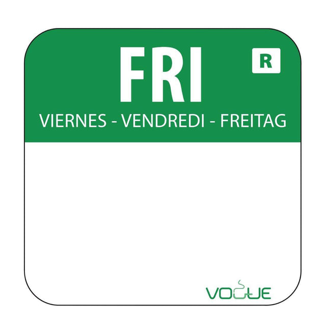 Vogue Removable Colour Coded Food Labels Friday - HospoStore