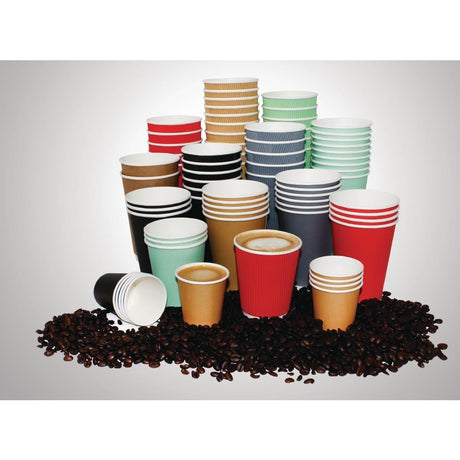 Fiesta Recyclable GP415 Fiesta Recyclable Hot Cup Single Wall Charcoal 8oz (Box 1000) - HospoStore