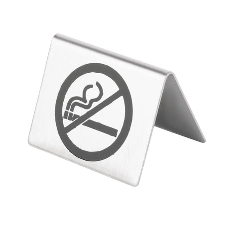 Olympia Stainless Steel No Smoking Table Sign - HospoStore