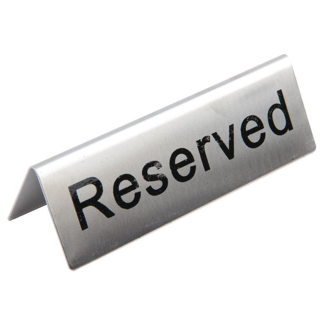 Olympia Stainless Steel Table Sign - Reserved - HospoStore