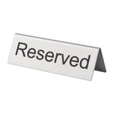 Reserved Table Signs St/St (Pack 10)