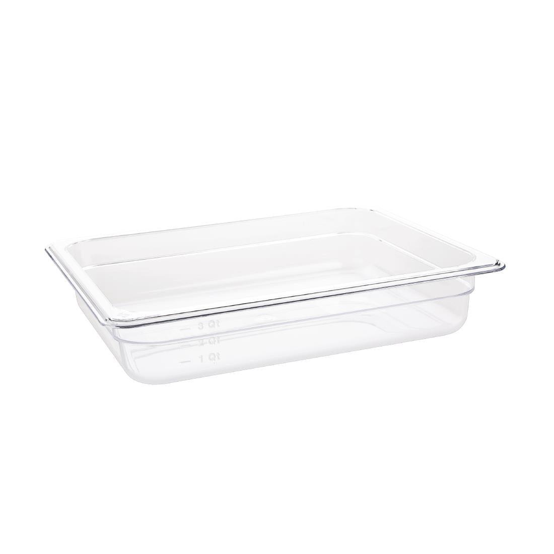 Vogue Clear Polycarbonate 1/2 Gastronorm Tray 65mm - HospoStore
