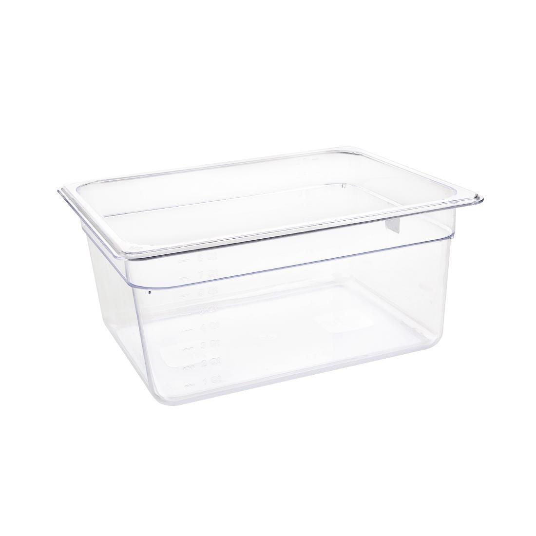 Vogue Clear Polycarbonate 1/2 Gastronorm Tray 150mm - HospoStore