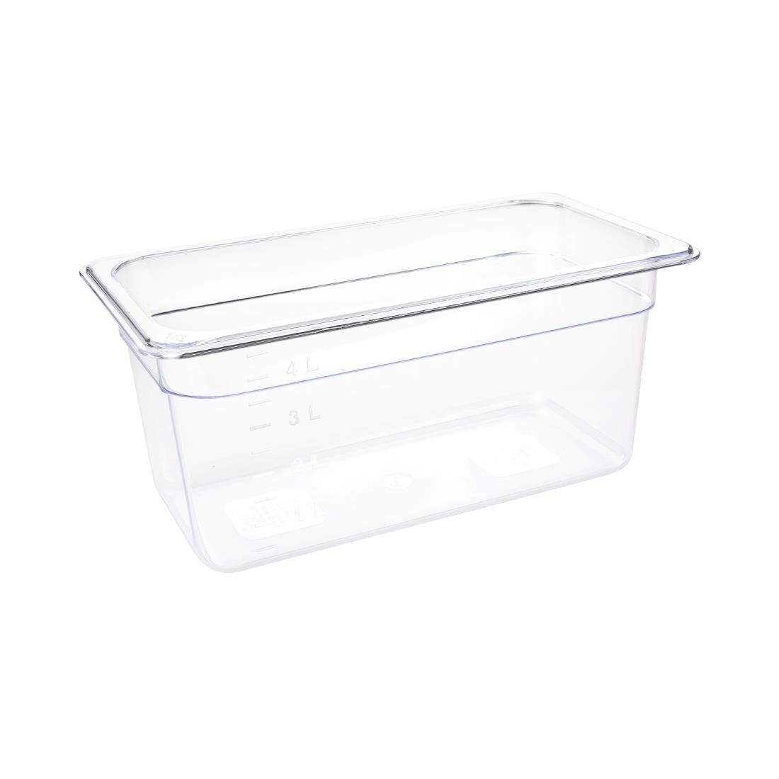 Vogue Clear Polycarbonate 1/3 Gastronorm Tray 150mm - HospoStore