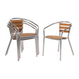 Bolero Aluminium & Ash Chairs (Pack of 4) - HospoStore