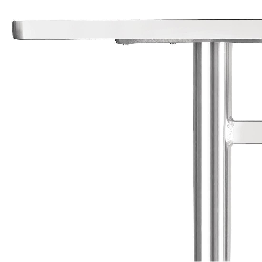 Bolero U432 Bolero Rectangular Pedestal Table St/St Top & Alu. Rim - 1200x600mm - HospoStore