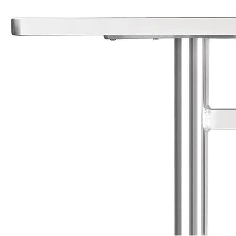Bolero U432 Bolero Rectangular Pedestal Table St/St Top & Alu. Rim - 1200x600mm - HospoStore