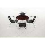 Bolero U507 Bolero Black Wicker Chair with Aluminium Frame (Pack 4) - HospoStore